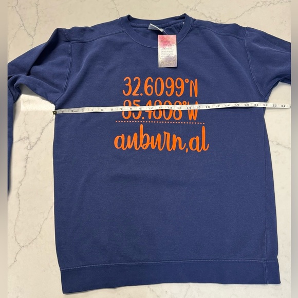 NWT Comfort Colors “AUBURN” Navy Sweatshirt Size Medium - Picture 3 of 4